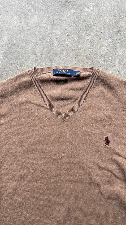 2000S POLO RALPH LAUREN KNIT SWEATER BEIGE - L