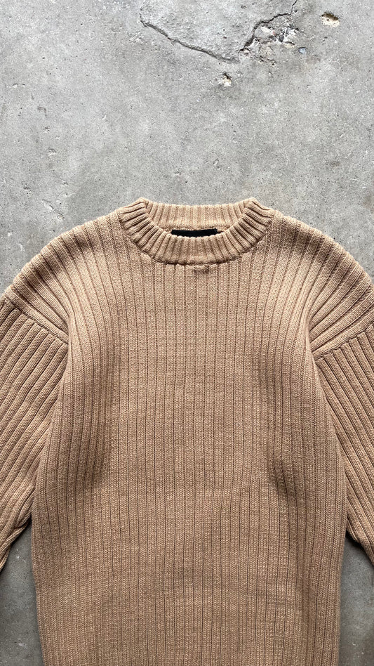 2000S RIBBED CREAM/BEIGE SWEATER