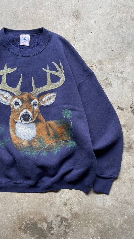 2000S DEER SWEATSHIRT NAVY - XXL