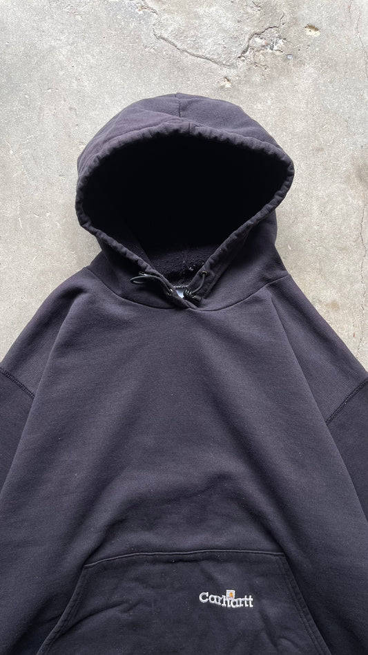 1990S FADED CARHARTT HOODIE BLACK - XL