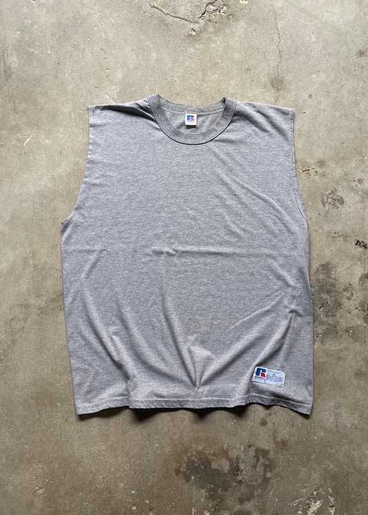 1990S RUSSELL ATHLETIC TANK TEE GREY - XL