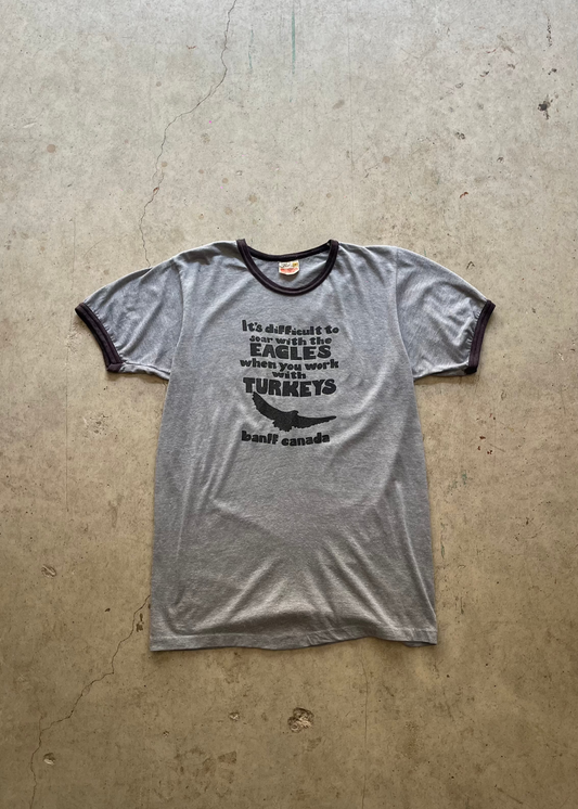 1990S "BANFF CANADA" VACATION RINGER TEE - M