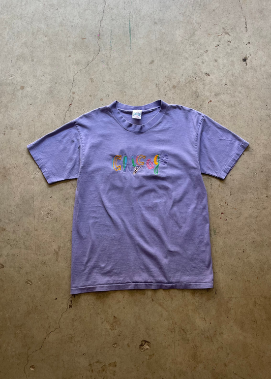 1990S "CHICAGO" VACATION PURPLE TEE