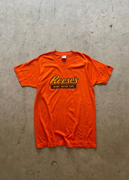 1980S "REESES CHOCOLATE" ORANGE TEE - L