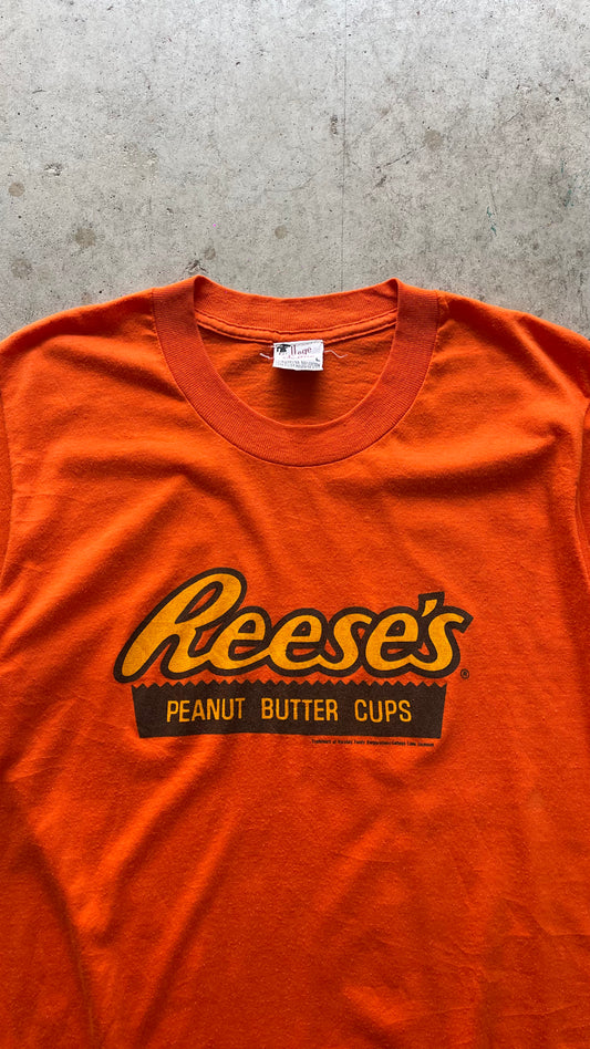 1980S "REESES CHOCOLATE" ORANGE TEE - L