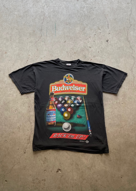1990S FADED BUDWEISER BLACK TEE - L