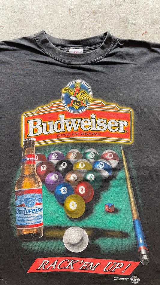 1990S FADED BUDWEISER BLACK TEE - L