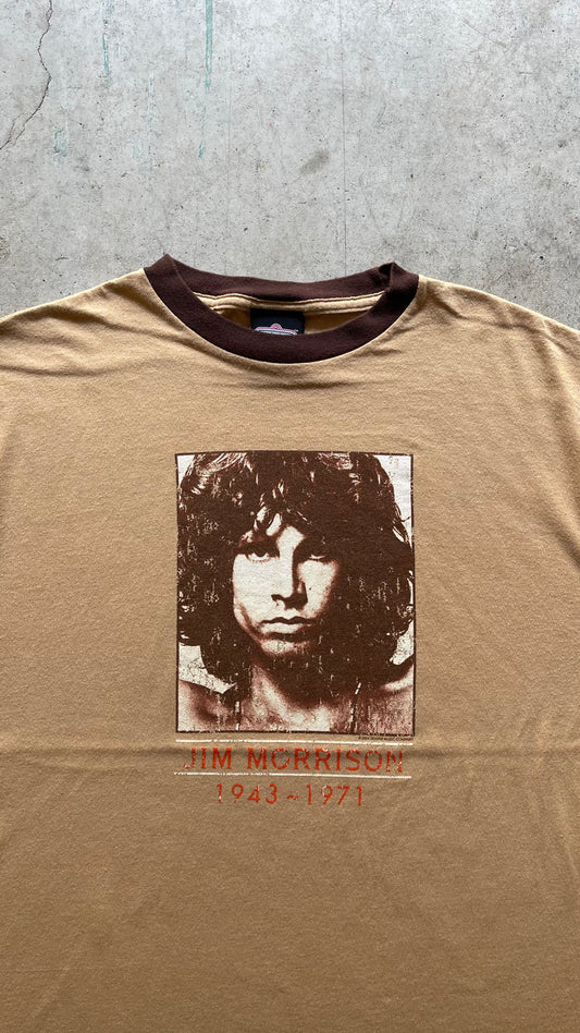 1990S JIM MORRISON TAN RINGER TEE - M