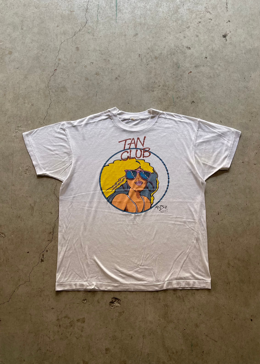1990S "TAN CLUB" WHITE TEE - M