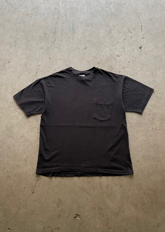 1990S GAP FADED BLACK POCKET TEE - L