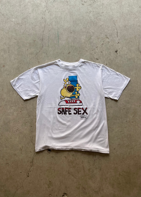 1990S "SAFE SEX" WHITE TEE - XL