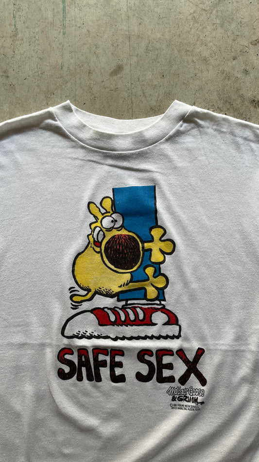 1990S "SAFE SEX" WHITE TEE - XL