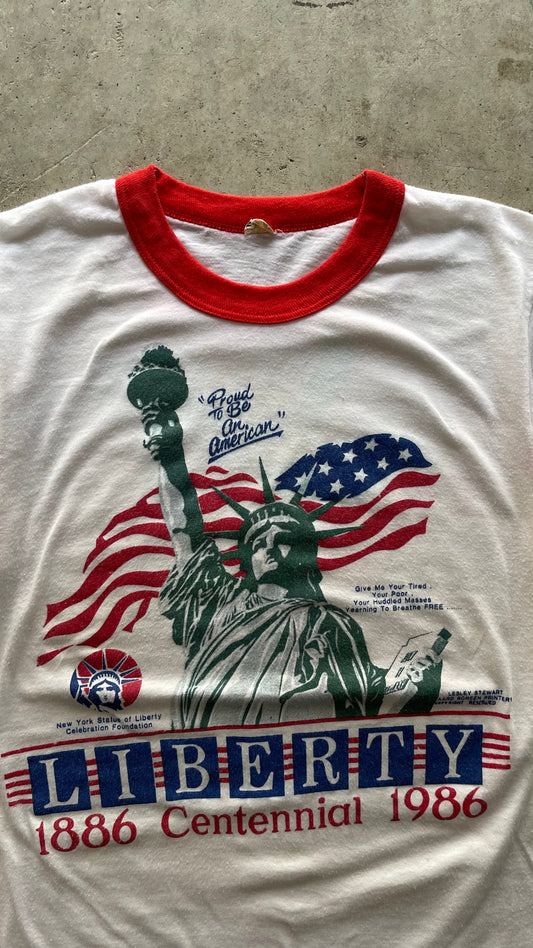 1990S STATUE OF LIBERTY RINGER TEE - S
