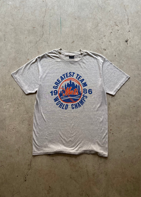 1980S METS GREY TEE - L