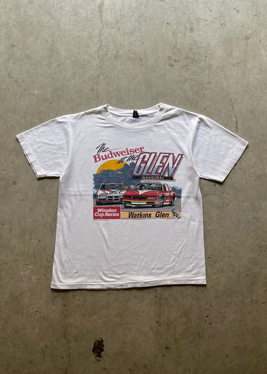 1990S BUDWEISER RACING WHITE TEE - L