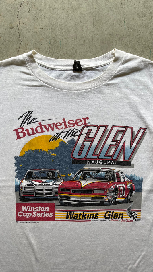 1990S BUDWEISER RACING WHITE TEE - L