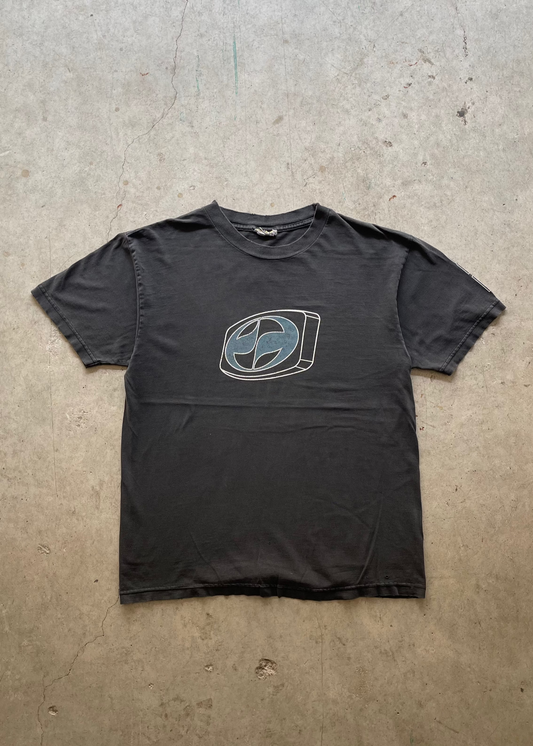 2000S "SPLIT" FADED BLACK TEE - L