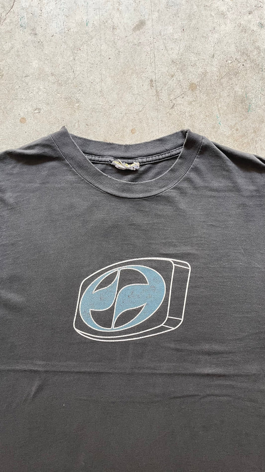 2000S "SPLIT" FADED BLACK TEE - L