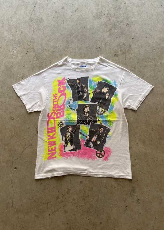 1990S "NEW KIDS ON THE BLOCK" WHITE TEE - M