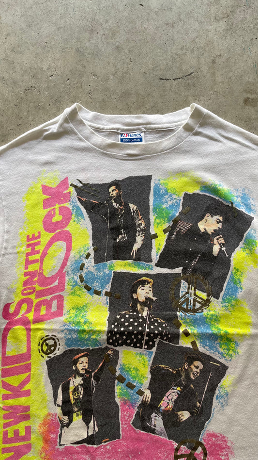 1990S "NEW KIDS ON THE BLOCK" WHITE TEE - M