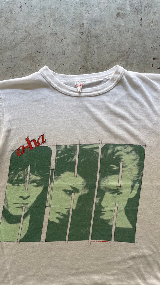 1980S "AHA" BAND BOXY TEE - L