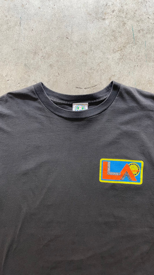 1990S FADED "LA GEAR" BLACK TEE - L
