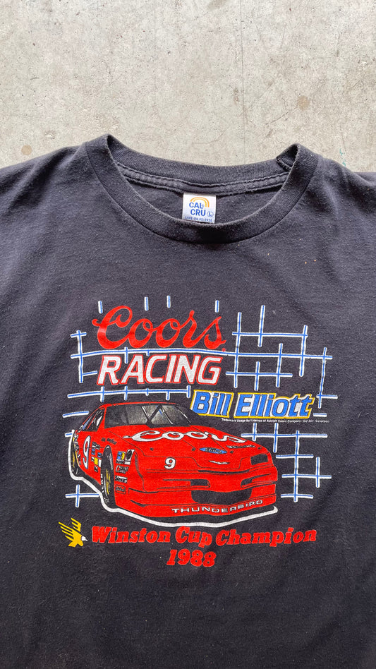 1990S FADED "COORS LIGHT" RACING BLACK TEE - L
