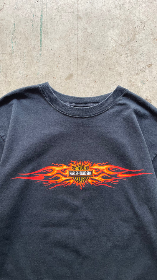2000S HARLEY DAVIDSON LONG SLEEVE BLACK TEE - L