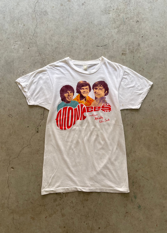 1980S THE MONKEES BAND WHITE TEE - S