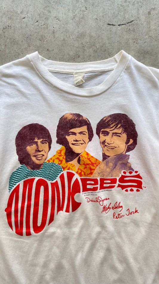 1980S THE MONKEES BAND WHITE TEE - S