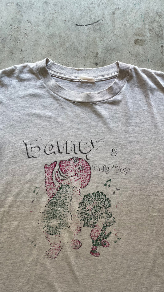 1990S BARNEY PROMO DISTRESSED TEE - L