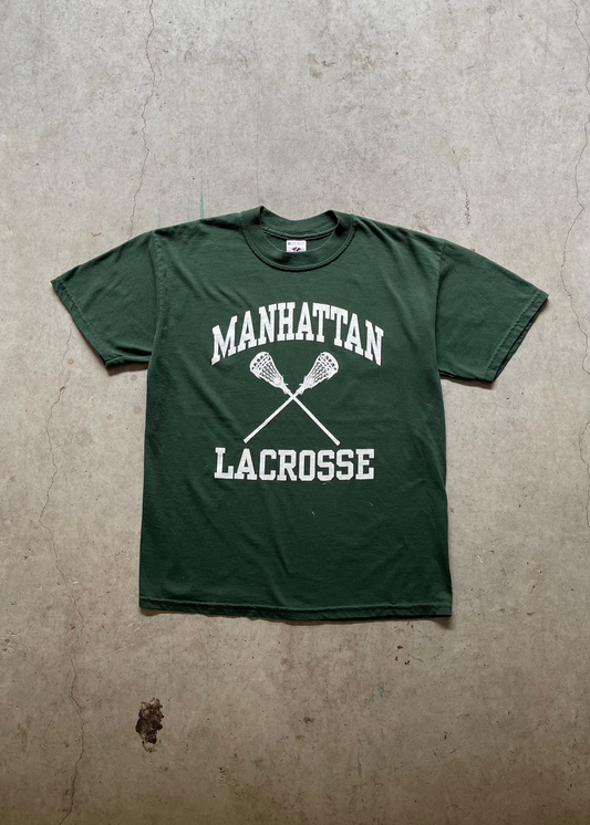 2000S MANHATTAN LACROSSE GREEN TEE - M