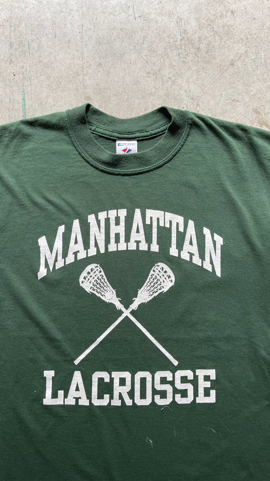 2000S MANHATTAN LACROSSE GREEN TEE - M