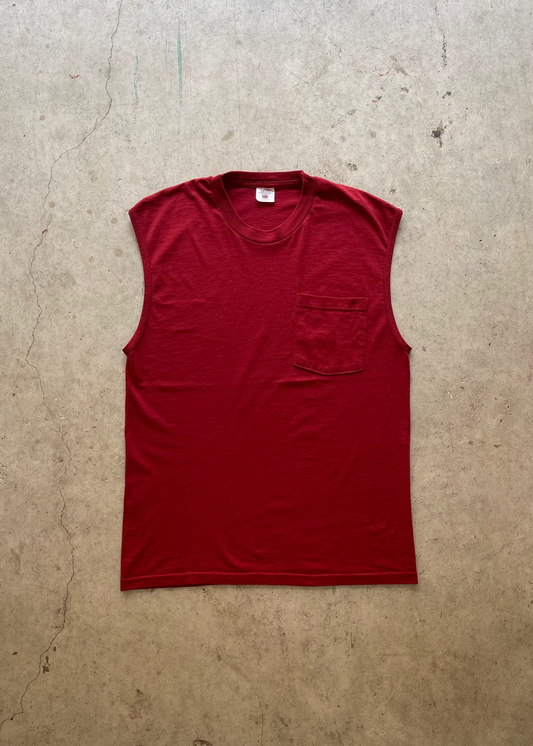 1990S TANK POCKET TEE RED - L