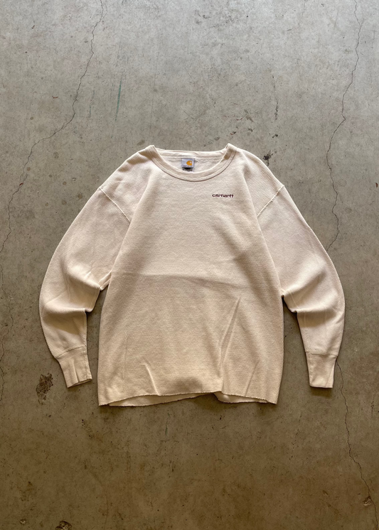 1990S CARHARTT THERMAL SWEATSHIRT - XL