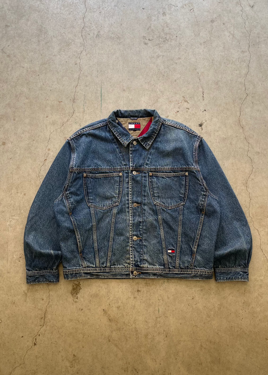 1990S TOMMY HILFIGER DENIM JACKET - XL