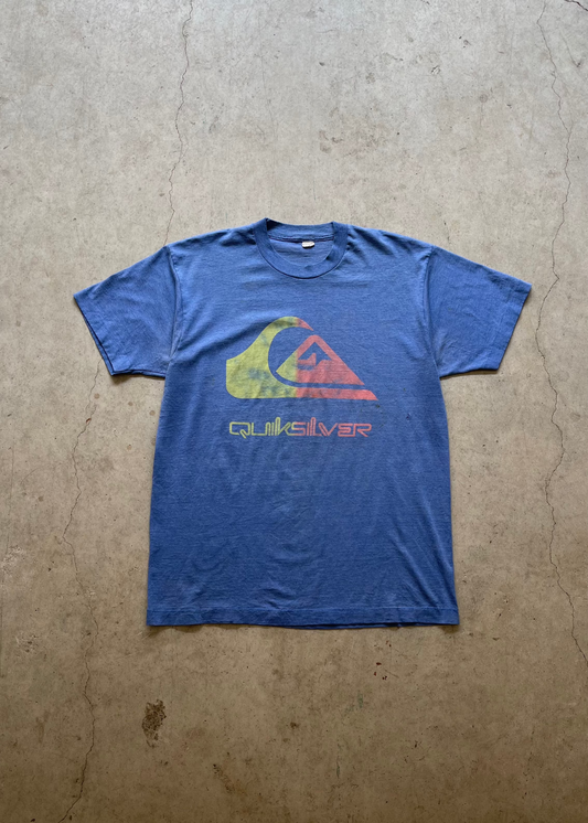 1990S QUICKSILVER SURFER BLUE TEE - L
