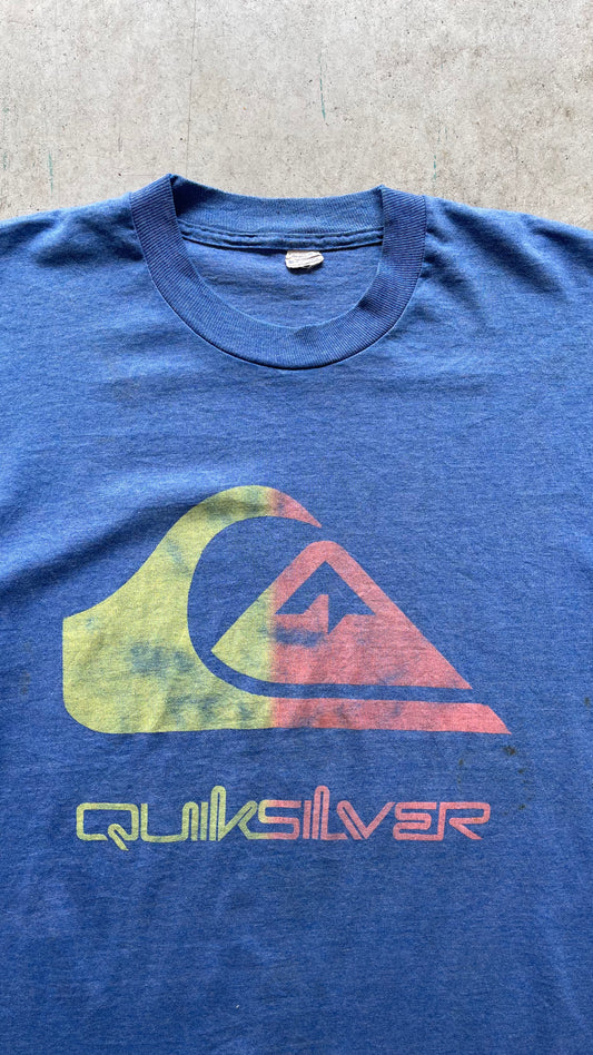 1990S QUICKSILVER SURFER BLUE TEE - L