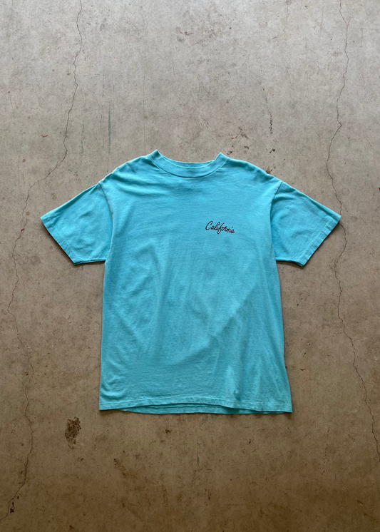 1980S CALIFORNIA PALMSPRINGS BABY BLUE TEE - L
