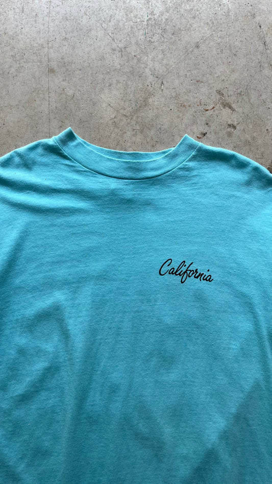 1980S CALIFORNIA PALMSPRINGS BABY BLUE TEE - L