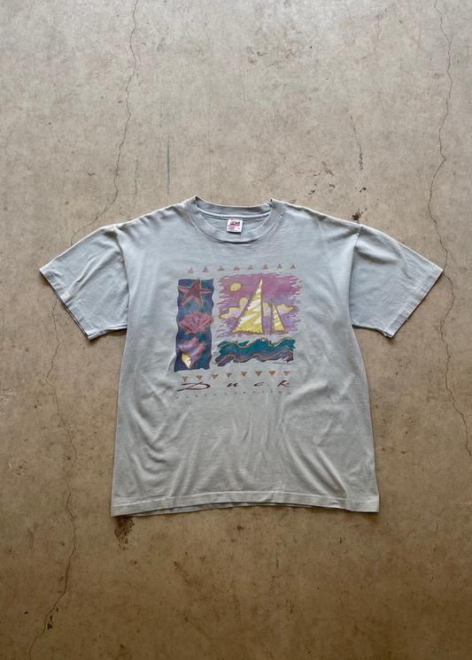 1990S NORTH CAROLINA BEACH LIGHT BLUE TEE - L