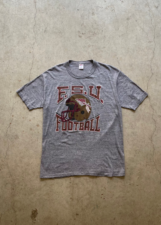 1980S FSU FOOTBALL GREY TEE - L