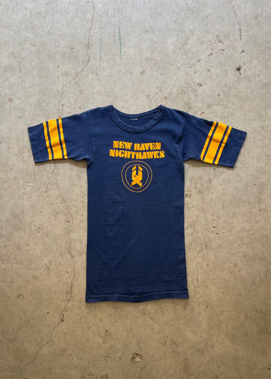 1980S" NEW HAVEN NIGHTHAWKS" RINGER TEE - M