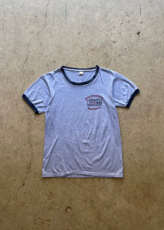 1980S "SAN FRANSCISCO CALIFORNIA" BLUE RINGER TEE - M
