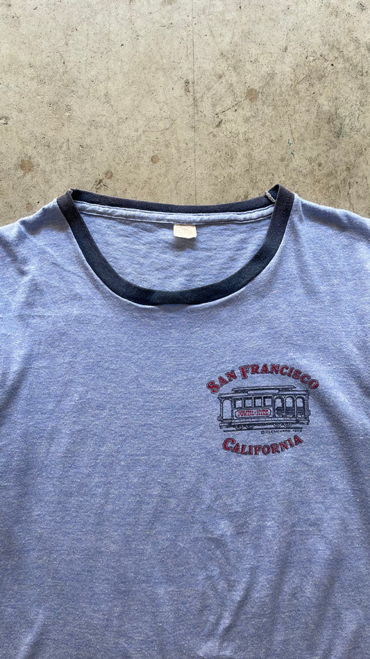 1980S "SAN FRANSCISCO CALIFORNIA" BLUE RINGER TEE - M