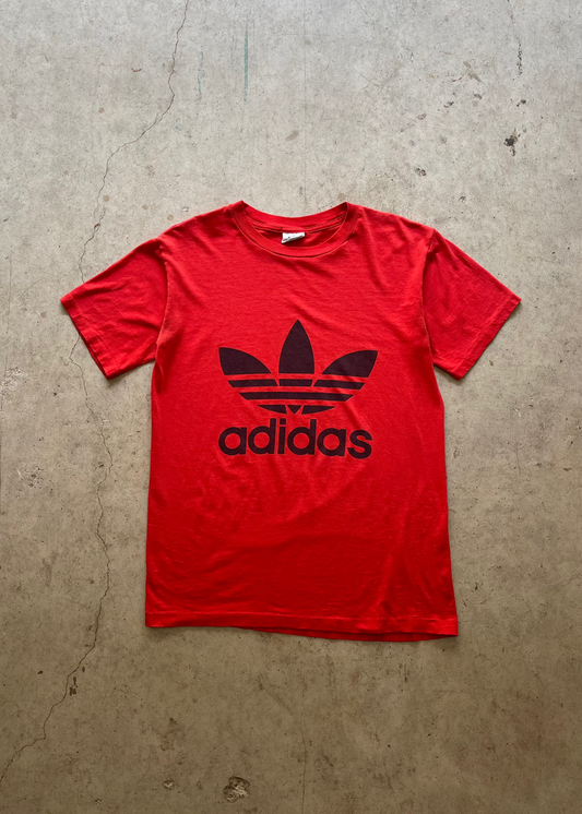1980S ADIDAS RED TEE - M