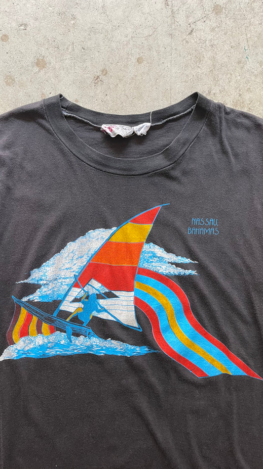 1980S BAHAMAS VACATION BLACK TEE - M