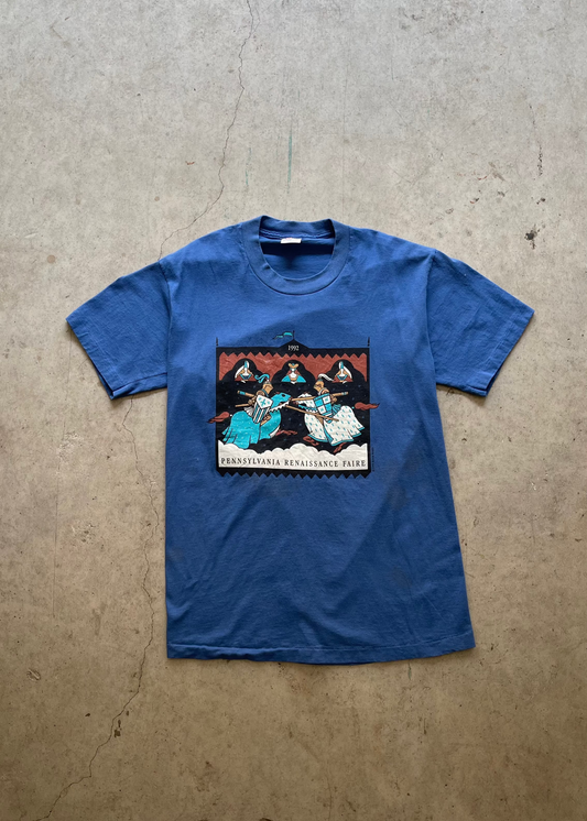 1990S "PENNSYLVANIA RENAISSANCE FAIRE" BLUE TEE - L