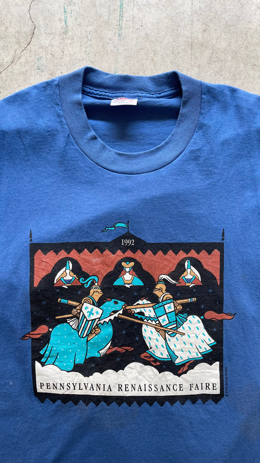 1990S "PENNSYLVANIA RENAISSANCE FAIRE" BLUE TEE - L
