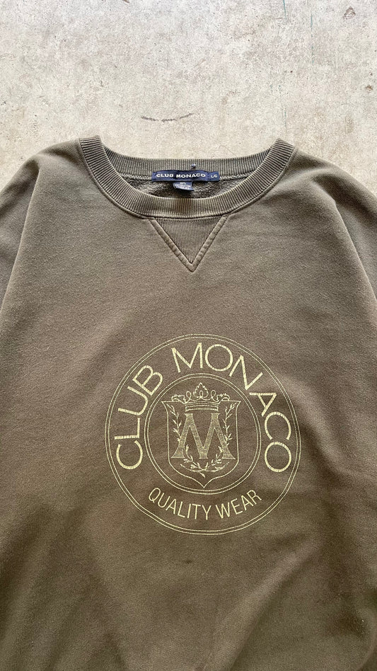 1990S CLUB MONACO OLIVE SWEATSHIRT - L